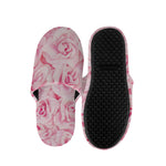 Pink Rose Print Slippers