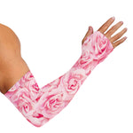 Pink Rose Print Sun Protection Arm Sleeves