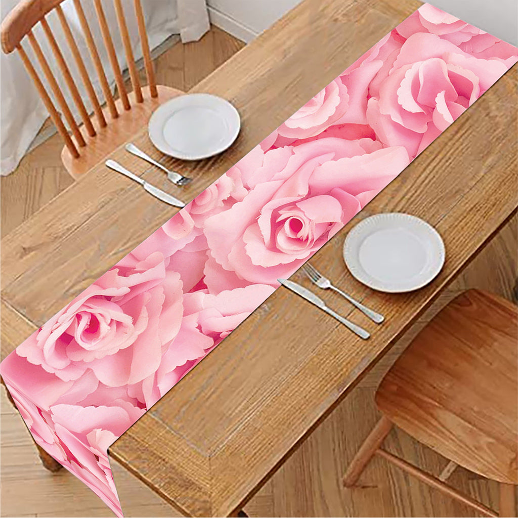 Pink Rose Print Table Runner