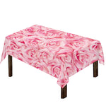 Pink Rose Print Tablecloth