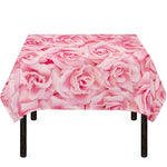 Pink Rose Print Tablecloth
