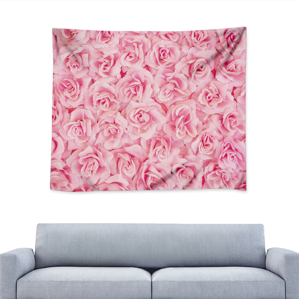 Pink Rose Print Tapestry