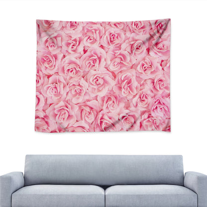 Pink Rose Print Tapestry
