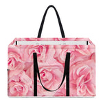 Pink Rose Print Utility Tote Bag