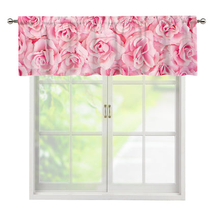 Pink Rose Print Window Valance