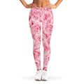 Pink Rose Print Women's Leggings