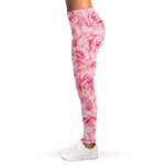 Pink Rose Print Women's Leggings