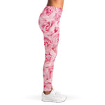 Pink Rose Print Women's Leggings