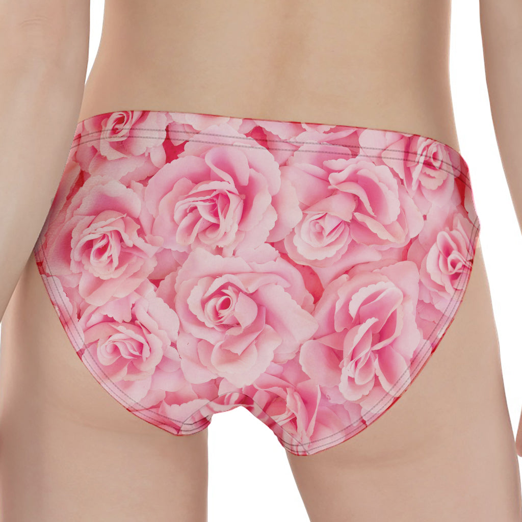 Pink Rose Print Women's Panties