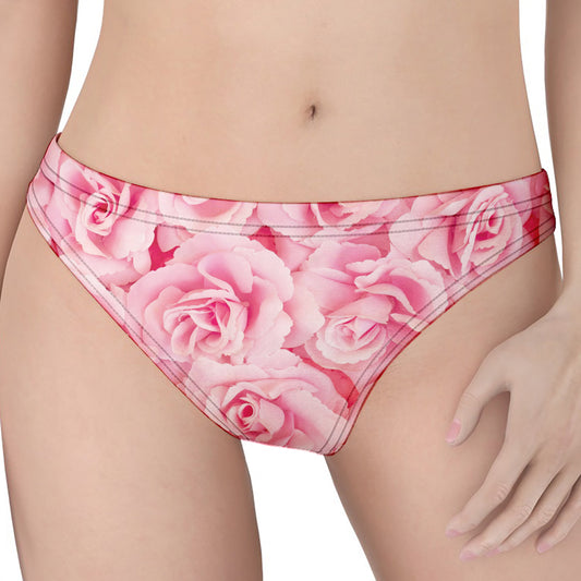 Pink Rose Print Women's Thong