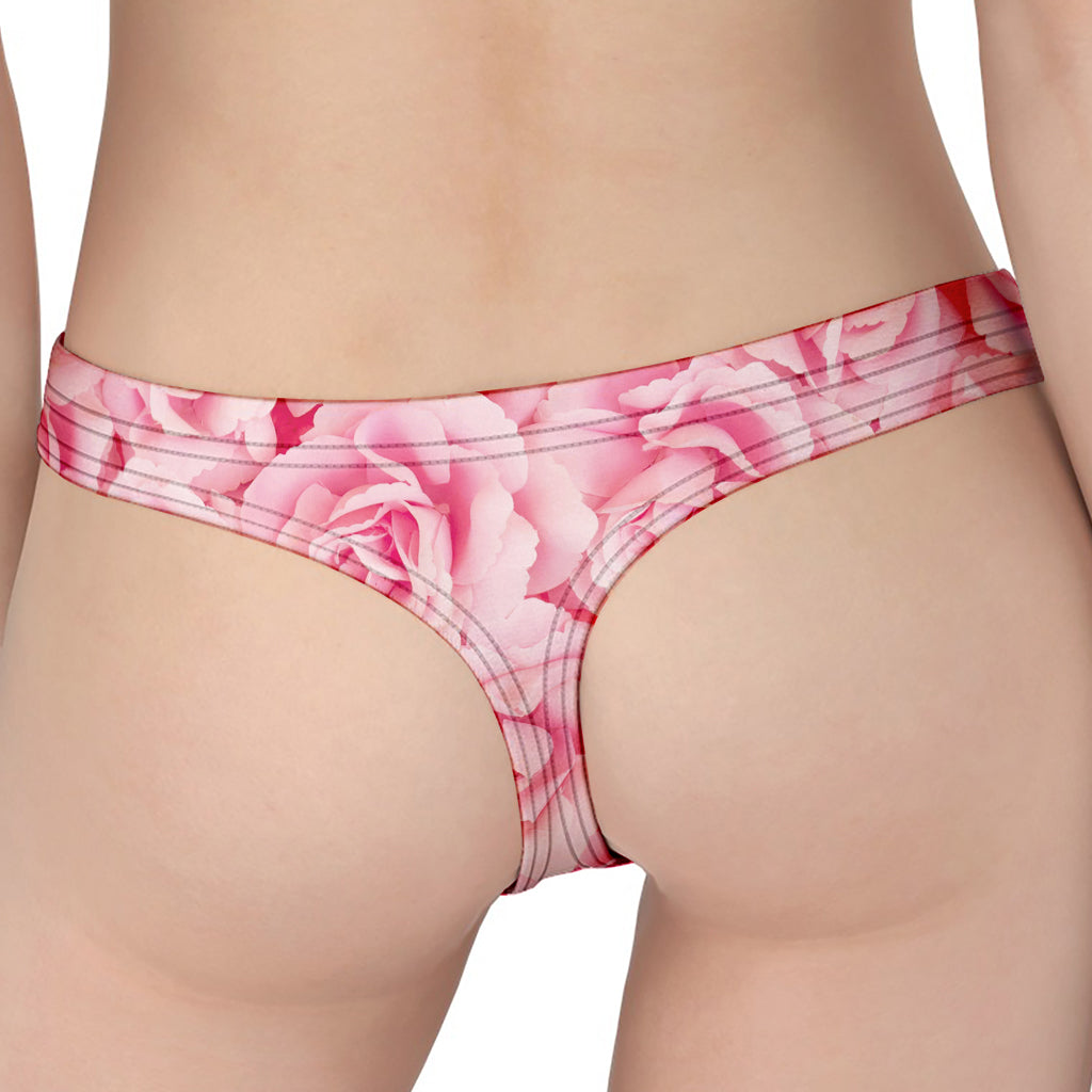 Pink Rose Print Women's Thong