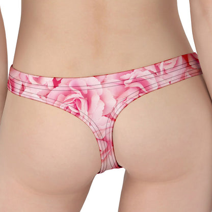 Pink Rose Print Women's Thong