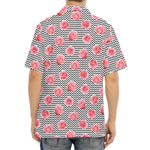 Pink Rose Zigzag Pattern Print Aloha Shirt