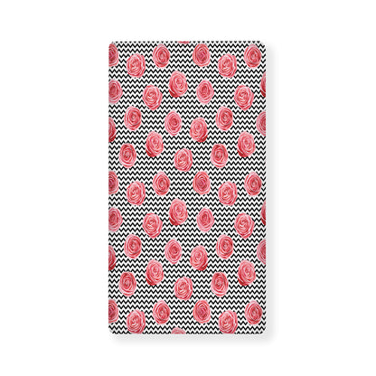 Pink Rose Zigzag Pattern Print Baby Crib Sheet