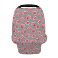 Pink Rose Zigzag Pattern Print Baby Seat Cover