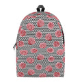 Pink Rose Zigzag Pattern Print School Backpack