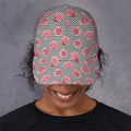 Pink Rose Zigzag Pattern Print Baseball Cap