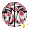 Pink Rose Zigzag Pattern Print Basketball