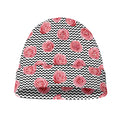 Pink Rose Zigzag Pattern Print Beanie