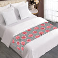 Pink Rose Zigzag Pattern Print Bed Runner