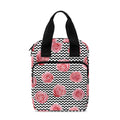 Pink Rose Zigzag Pattern Print Bible Tote Bag
