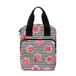 Pink Rose Zigzag Pattern Print Bible Tote Bag