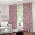 Pink Rose Zigzag Pattern Print Dimout Grommet Curtains