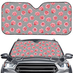 Pink Rose Zigzag Pattern Print Car Windshield Sun Shade