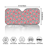 Pink Rose Zigzag Pattern Print Car Windshield Sun Shade