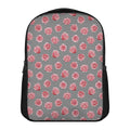 Pink Rose Zigzag Pattern Print Casual Backpack