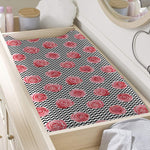 Pink Rose Zigzag Pattern Print Changing Pad Cover