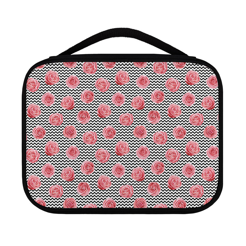 Pink Rose Zigzag Pattern Print Classic Bible Case