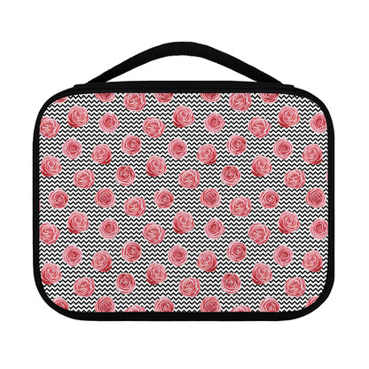 Pink Rose Zigzag Pattern Print Classic Bible Case