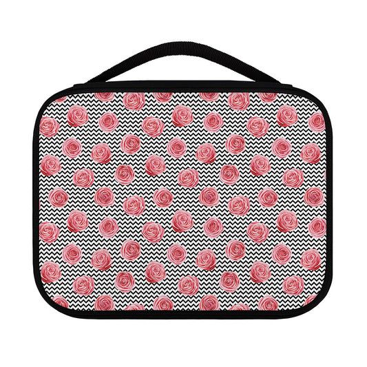 Pink Rose Zigzag Pattern Print Classic Bible Case