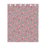 Pink Rose Zigzag Pattern Print Curtain