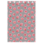 Pink Rose Zigzag Pattern Print Curtain
