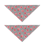 Pink Rose Zigzag Pattern Print Dog Bandana