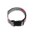 Pink Rose Zigzag Pattern Print Dog Collar