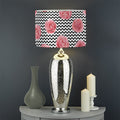 Pink Rose Zigzag Pattern Print Drum Lamp Shade