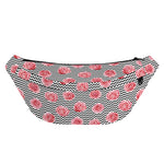 Pink Rose Zigzag Pattern Print Fanny Pack