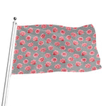 Pink Rose Zigzag Pattern Print Flag