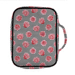 Pink Rose Zigzag Pattern Print Front Pocket Bible Bag