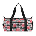 Pink Rose Zigzag Pattern Print Gym Bag