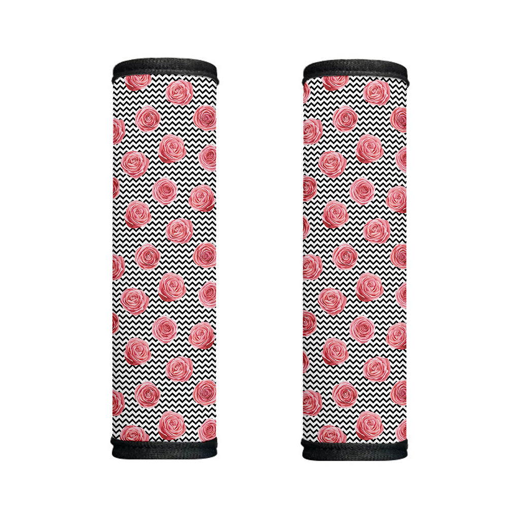 Pink Rose Zigzag Pattern Print Handle Covers