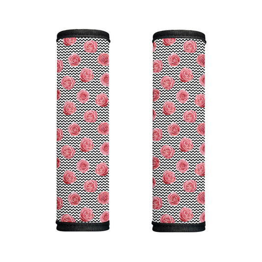 Pink Rose Zigzag Pattern Print Handle Covers