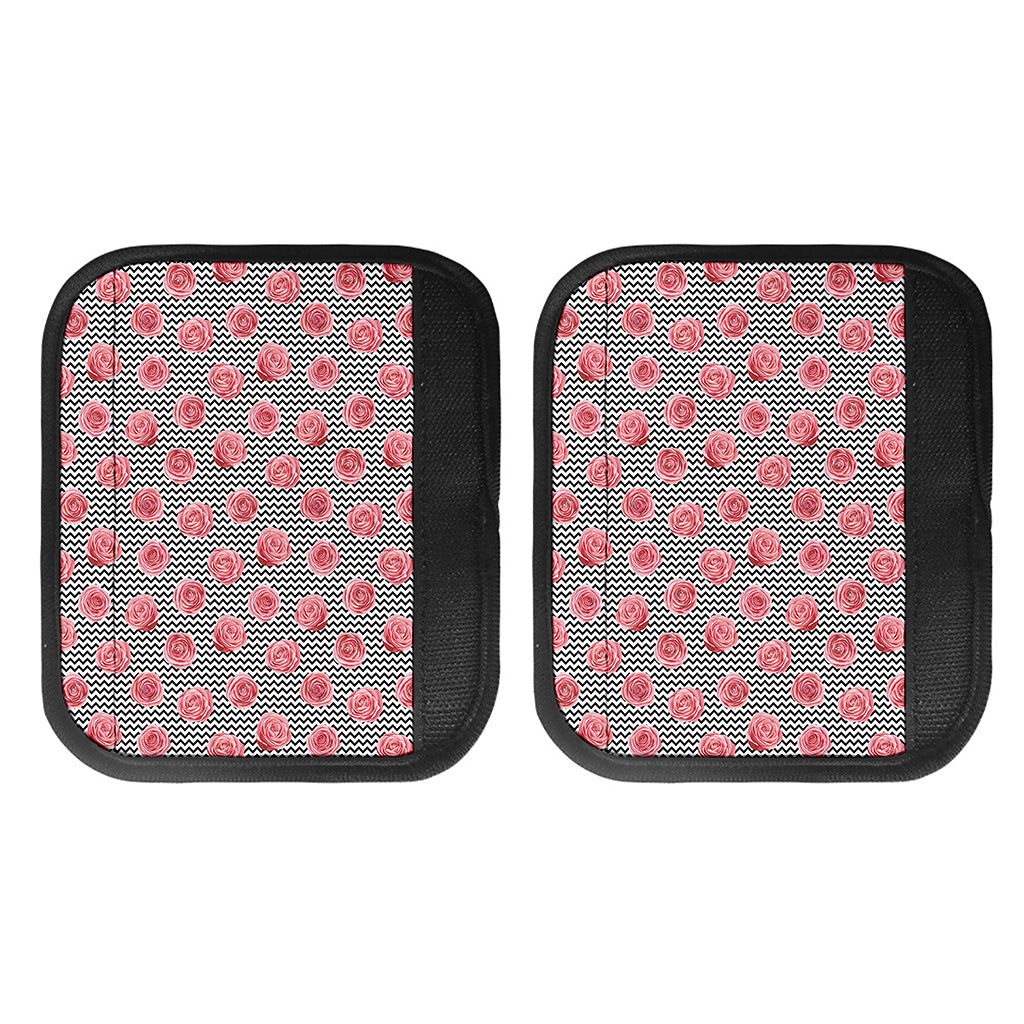 Pink Rose Zigzag Pattern Print Handle Covers