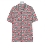 Pink Rose Zigzag Pattern Print Hawaiian Shirt