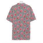 Pink Rose Zigzag Pattern Print Hawaiian Shirt