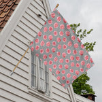 Pink Rose Zigzag Pattern Print House Flag