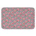 Pink Rose Zigzag Pattern Print Indoor Door Mat